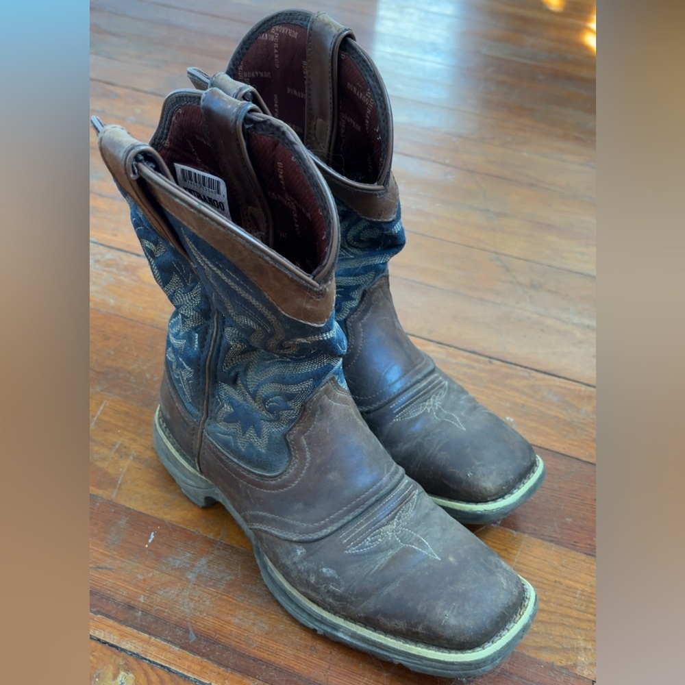 Durango Saddle Tan with Blue Denim Women's Boots